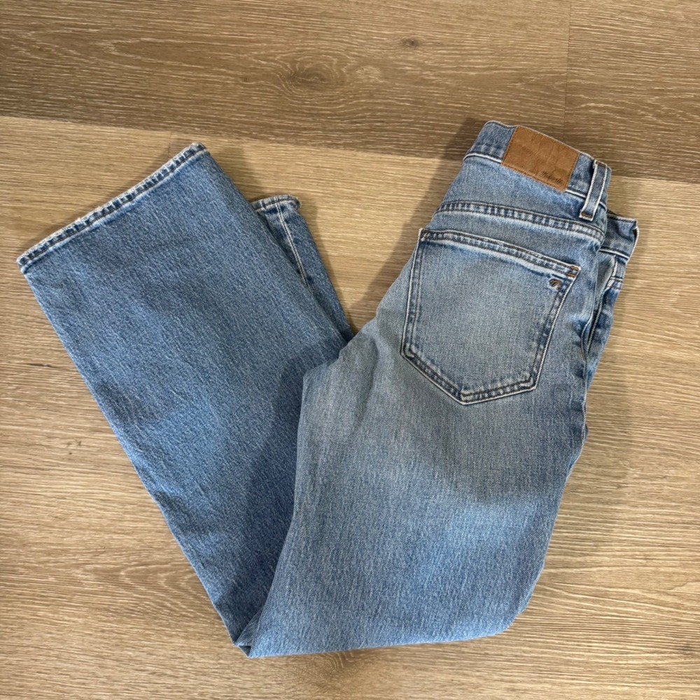 Madewell Mid-Rise Perfect Vintage Wide-Leg Jean Women 24 Blue Denim Stretch